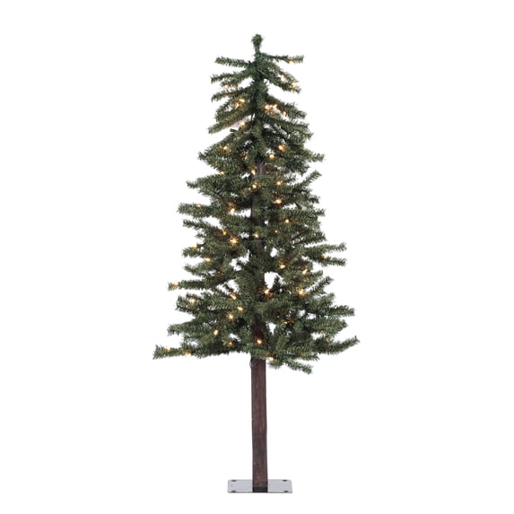 Vickerman 4' x 25.5" Natural Alpine Artificial Christmas Tree, Warm White LED Lights