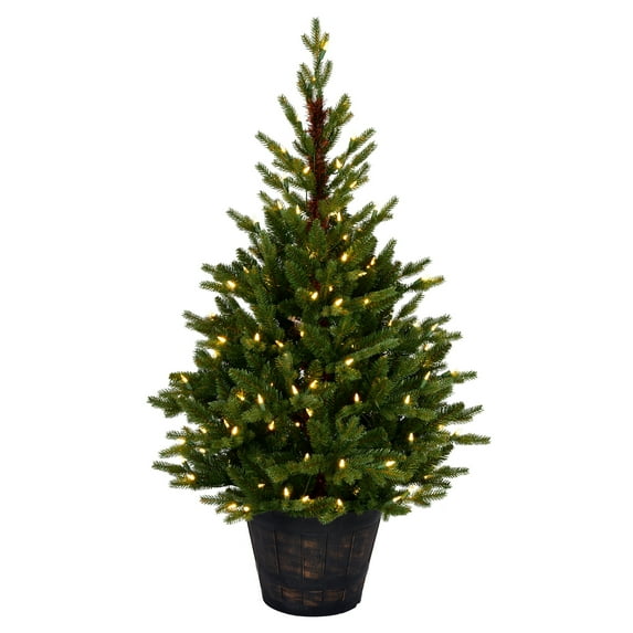 Vickerman 4' x 28" Reeder Pine Artificial Christmas Tree, Warm White Dura-lit LED Lights