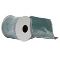 thumbnail image 1 of Vickerman 4" x 5 Yards Aqua Viscose Velvet Double Fused Ribbon., 1 of 3