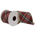 thumbnail image 1 of Vickerman 4" x 5 Yards Gray Bias Perth Plaid Gold Fused Ribbon., 1 of 3