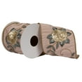 thumbnail image 1 of Vickerman 4" x 5 Yards Spruce Cord with Sequin Embroidered Dupion Ribbon, 1 of 4