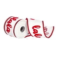 thumbnail image 1 of Vickerman 4" x 5 Yards White Falala Chain Stitch Embr Tissue Back Canvas Ribbon., 1 of 3