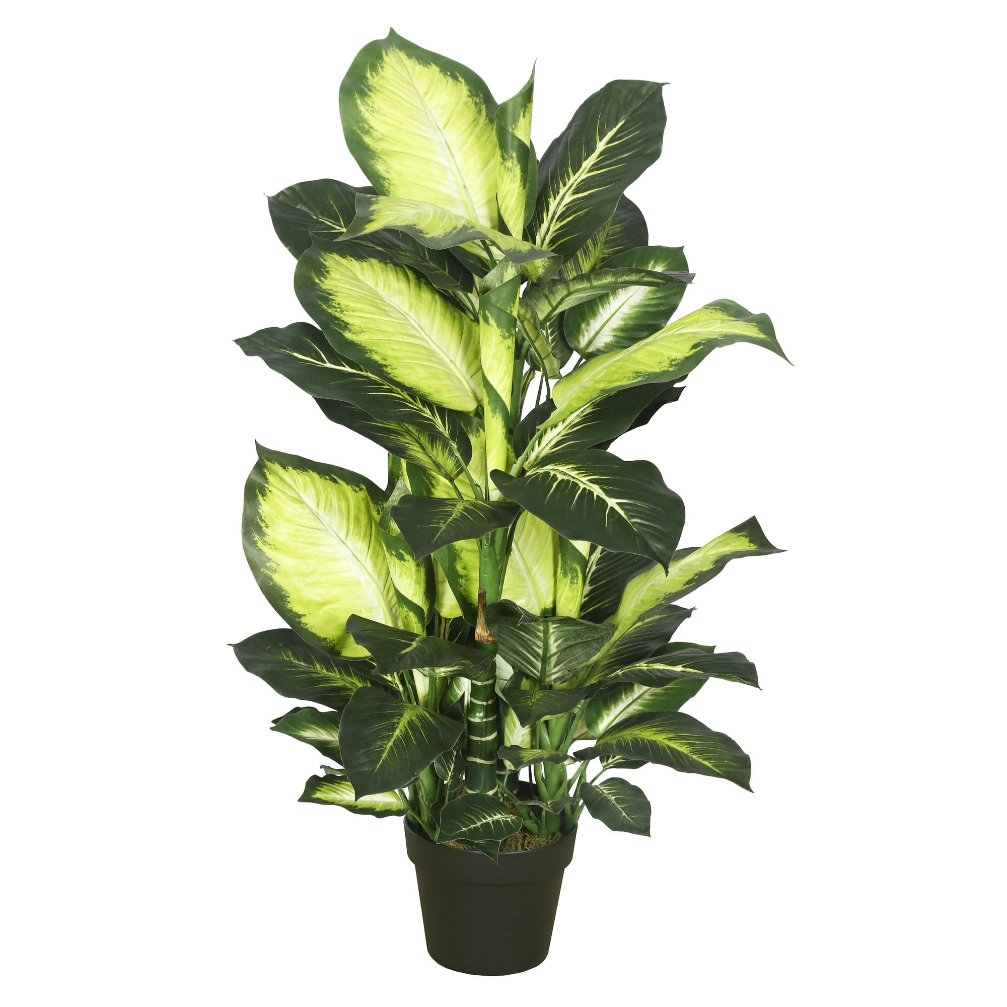 Tiny Green and Yellow Plastic Leopard Lily Faux Floor Plant