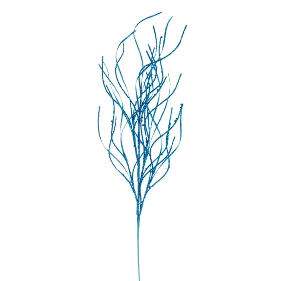 Vickerman 40" Turquoise Berry Cluster and Wavy Glitter Ball Spray, 4 per bag.
