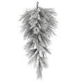 thumbnail image 1 of Vickerman 42" Flocked Alder Long Needle Pine Artificial Christmas Teardrop, Unlit, 1 of 1