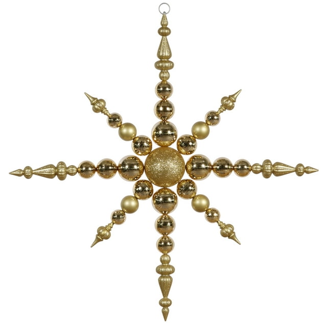 Vickerman 43" Gold 3-Finish Snowflake Christmas Ornament
