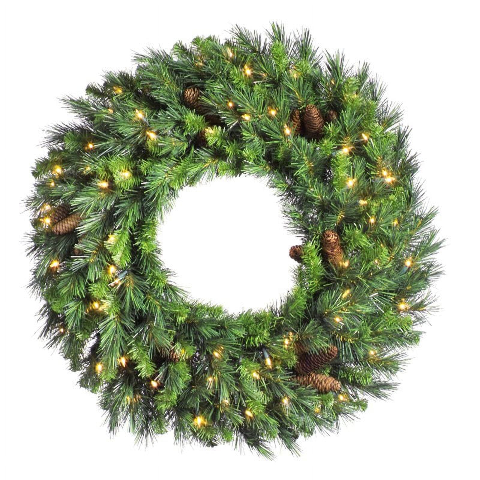 Cheyenne Pine 36" Artificial Christmas Wreath with Warm White LED Lights