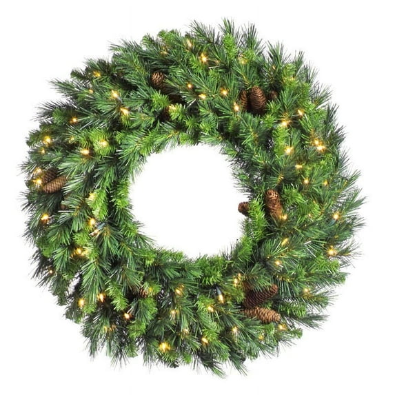 Vickerman 48" Cheyenne Pine Wreath 200 Warm White LED