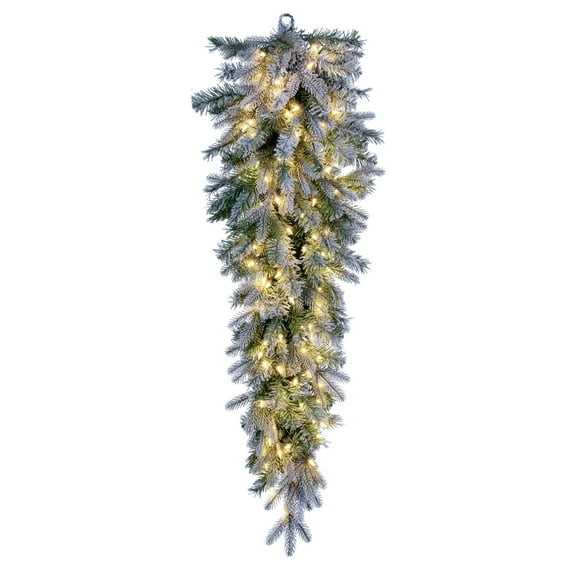 Vickerman 48" Frosted Douglas Fir Artificial Pre-Lit Teardrop with Warm White LED Lights.