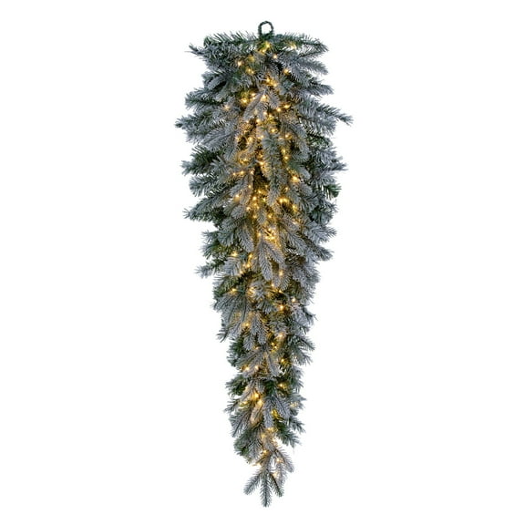 Vickerman 48" Frosted Douglas Fir Artificial Teardrop with Warm White LED Lights.