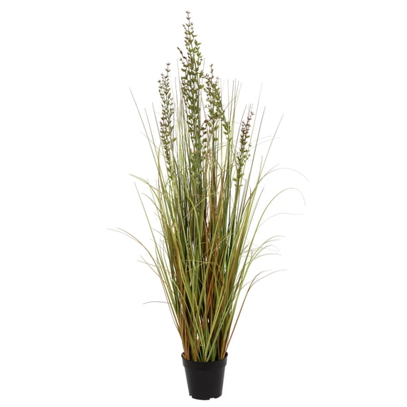 Vickerman 48" PVC Artificial Potted Green and Brown Grass and Plastic Grass.