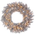 thumbnail image 1 of Vickerman 48" Platinum Fir Artificial Christmas Wreath, Warm White Dura-lit LED Lights, 1 of 3