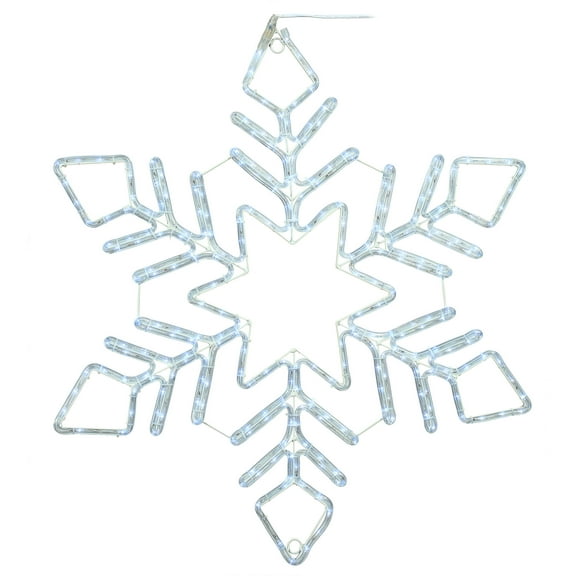 Vickerman 48" Pure White LED Star Twinkle Ropelight Snowflake