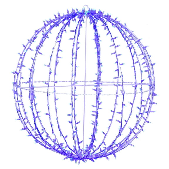 Vickerman 480Lt x 40" Fold Flat Blue Led Twinkle Jumbo Hanging Sphere.