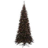 Vickerman 5.5' Black Fir Slim Artificial Christmas Tree, Warm White Dura-lit LED Lights