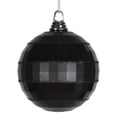 thumbnail image 1 of Vickerman 5.5" Black Shiny and Matte Mirror Ball Christmas Ornament with Glitter Accents, 1 of 2
