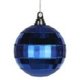 thumbnail image 1 of Vickerman 5.5" Blue Shiny and Matte Mirror Ball Christmas Ornament with Glitter Accents, 1 of 2