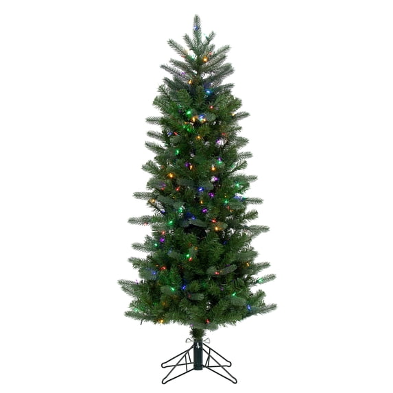 Vickerman 5.5' Carolina Pencil Spruce Artificial Christmas Tree, Multi-Colored Dura-Lit®LED Lights