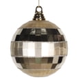 thumbnail image 1 of Vickerman 5.5" Champagne Shiny and Matte Mirror Ball Christmas Ornament with Glitter Accents, 1 of 2