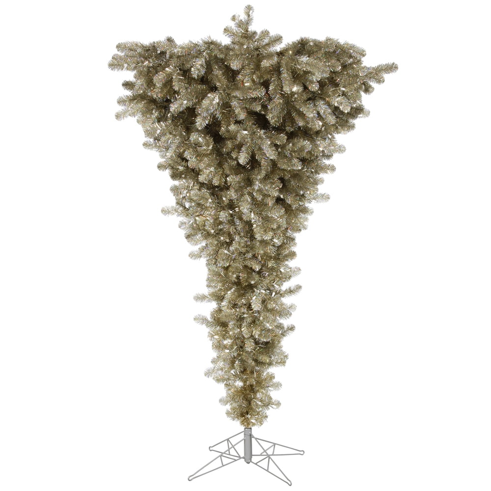 Vickerman 5.5' Champagne Upside Down Artificial Christmas Tree, Unlit