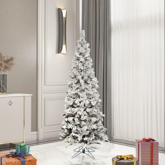 Vickerman 5.5' Flocked Pacific Artificial Christmas Tree, Warm White LED Lights