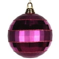 thumbnail image 1 of Vickerman 5.5" Fuchsia Plastic Shiny-Matte Mirror Ball with Matching Glitter, 1 of 1