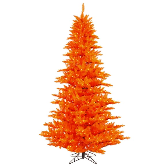 Vickerman 5.5' Orange Fir Artificial Christmas Tree, Orange  Dura-lit LED Lights