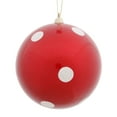 thumbnail image 1 of Vickerman 5.5" Red Candy Finish Ball Christmas Ornament with White Polka Dots, 1 of 2