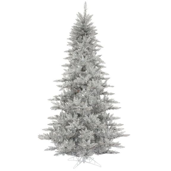 Vickerman 5.5' Silver Tinsel Fir Artificial Christmas Tree, Unlit