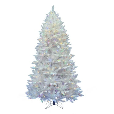 Vickerman 5.5' Sparkle White Spruce Artificial Christmas Tree, Multi-Colored LED Lights