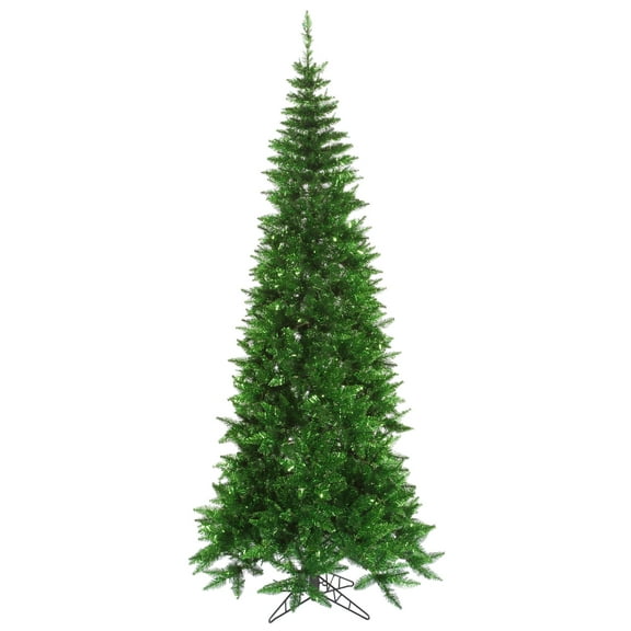 Vickerman 5.5' Tinsel Green Fir Slim Artificial Christmas Tree, Unlit