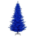 thumbnail image 1 of Vickerman  5.5 ft. x 42 in. Artificial Unlit Christmas Tree with Folding Metal Tree Stand - Blue, 1 of 1