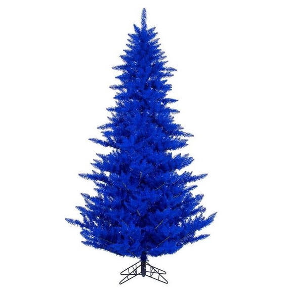 Vickerman 5.5 ft. x 42 in. Artificial Unlit Christmas Tree with Folding Metal Tree Stand - Blue