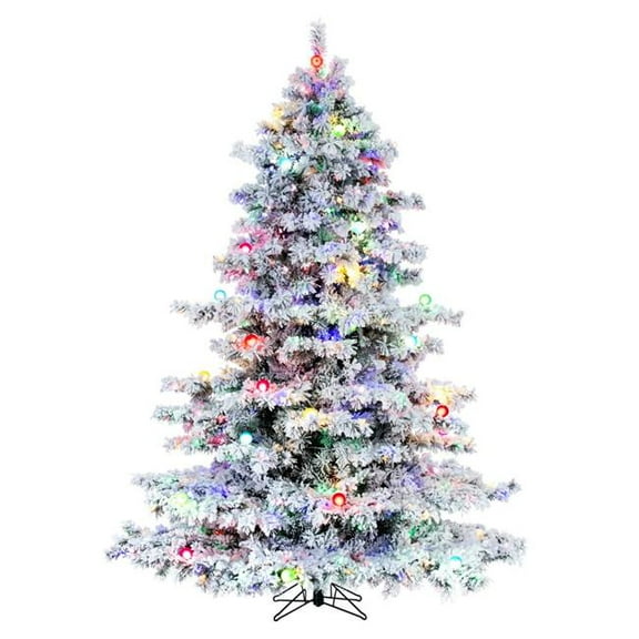 Vickerman A806359LED 5.5 ft. x 49 in. Flocked Alaskan 24G50 500MU Christmas Tree