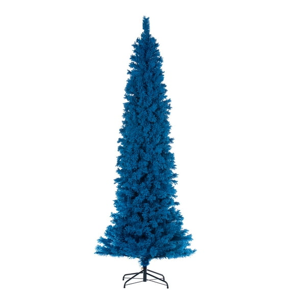 Vickerman 5.5' x 22" Flocked Turquoise Fir Artificial Unlit Pencil Christmas Tree.