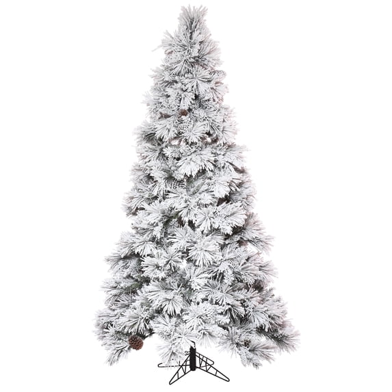 Vickerman 5.5' x 36" Flocked Atka Slim Artificial Christmas Tree, Unlit