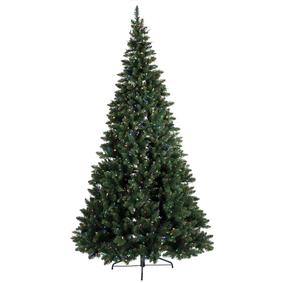 Vickerman 5.5' x 37" Chapel Pine Artificial Christmas Half Tree, Multi-colored Dura-Lit LED lights