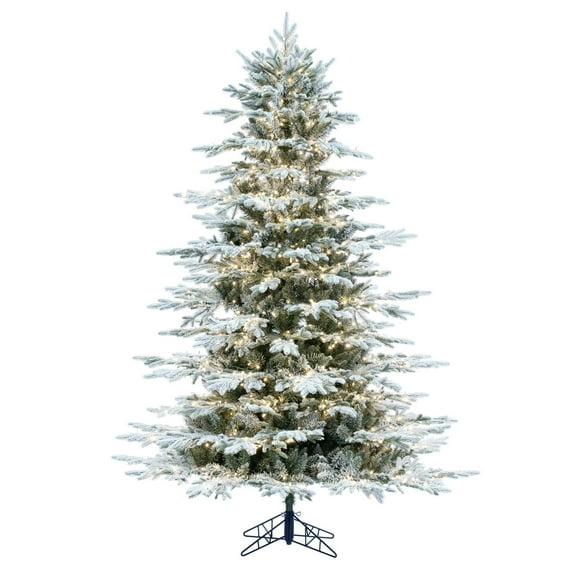 Vickerman 5.5' x 52" Flocked Kamas Fraser Tree, Warm White Low Voltage 3MM LED Lights.