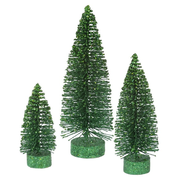 Vickerman 5"/7"/9" Emerald Glitter Oval Artificial Christmas Tree, Unlit