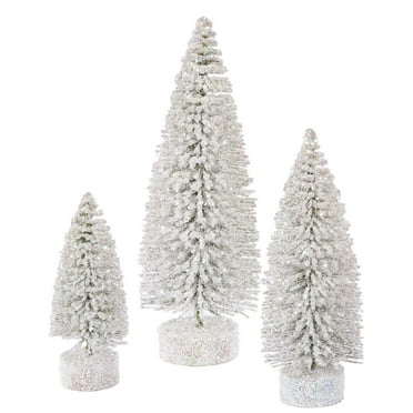 Vickerman 5"/7"/9" White Snow Oval Artificial Christmas Tree, Unlit