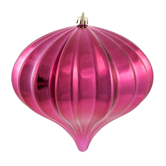 Vickerman 5.7" Berry Red Shiny Onion Christmas Ornament, UV treated, Set of 3