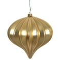 thumbnail image 1 of Vickerman 5.7" Gold Matte Onion Christmas Ornament, UV treated, Set of 3, 1 of 2