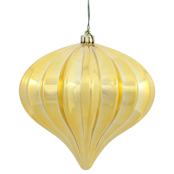 Vickerman 5.7" Gold Shiny Onion Christmas Ornament, UV treated, Set of 3