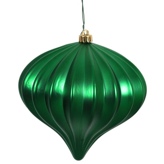 Vickerman 5.7" Green Matte Onion Christmas Ornament, UV treated, Set of 3