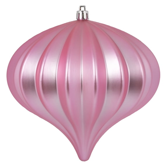 Vickerman 5.7" Pink Matte Onion Christmas Ornament, UV treated, Set of 3