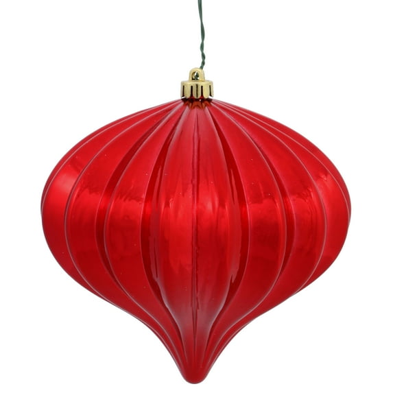Vickerman 5.7" Red Shiny Onion Christmas Ornament, UV treated, Set of 3