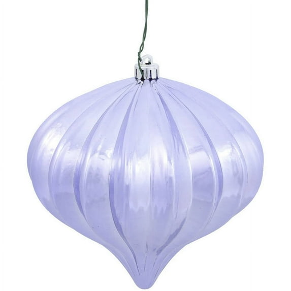 Vickerman 5.7" Steel Blue Shiny Onion Ornament with UV-Resistant Finish Drill, Set of 3