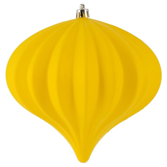 Vickerman 5.7" x 5.5" Yellow Matte Onion Christmas Ornament, UV treated, Set of 3