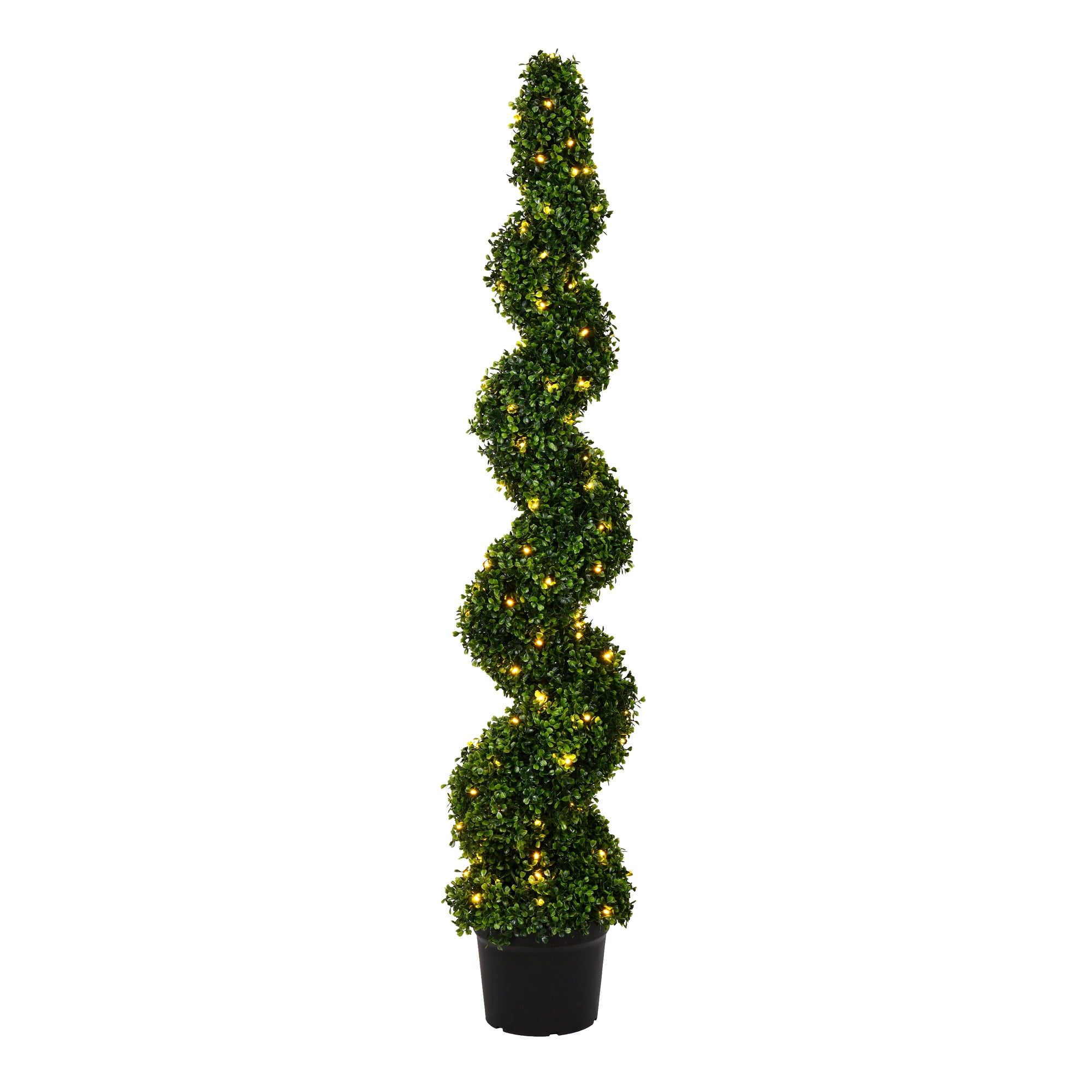Vickerman 5' Artificial Potted Green Boxwood Spiral Tree.
