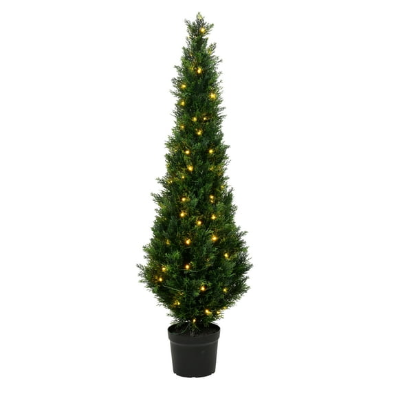 Vickerman 5' Artificial Potted Green Cedar Tree.